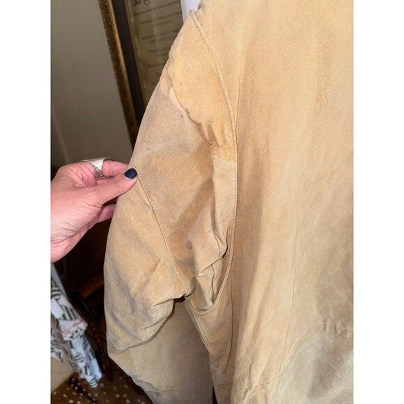 Vintage Johnny Jordan  XXL Genuine Tan Suede Leather Chore Coat Barn Jacket Big - Picture 5 of 11